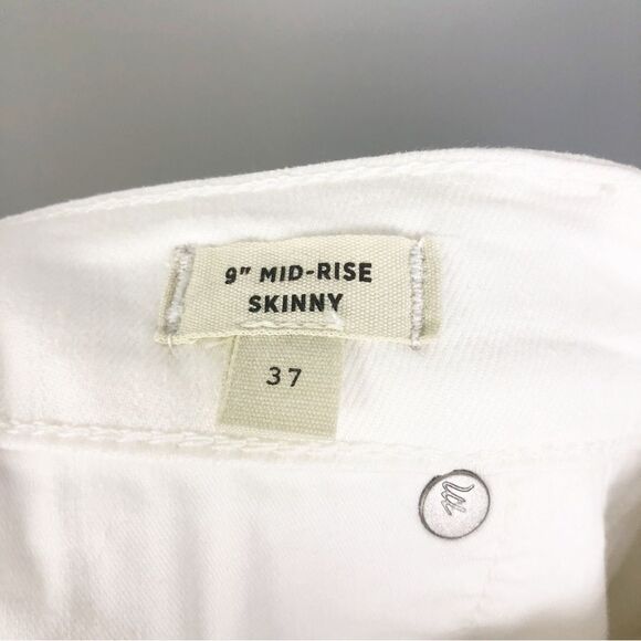 MADEWELL | NEW White 9” Mid-Rise Skinny Jeans Exposed Button Fly Women’s Size 37 - Picture 9 of 13